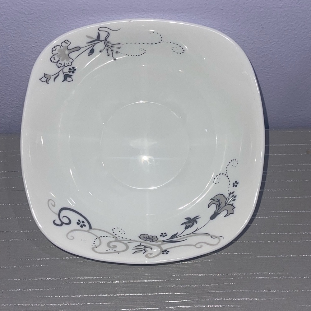 Elegant Floral White Square Bowl